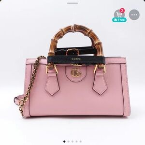Gucci Pink Bamboo Handle Bag